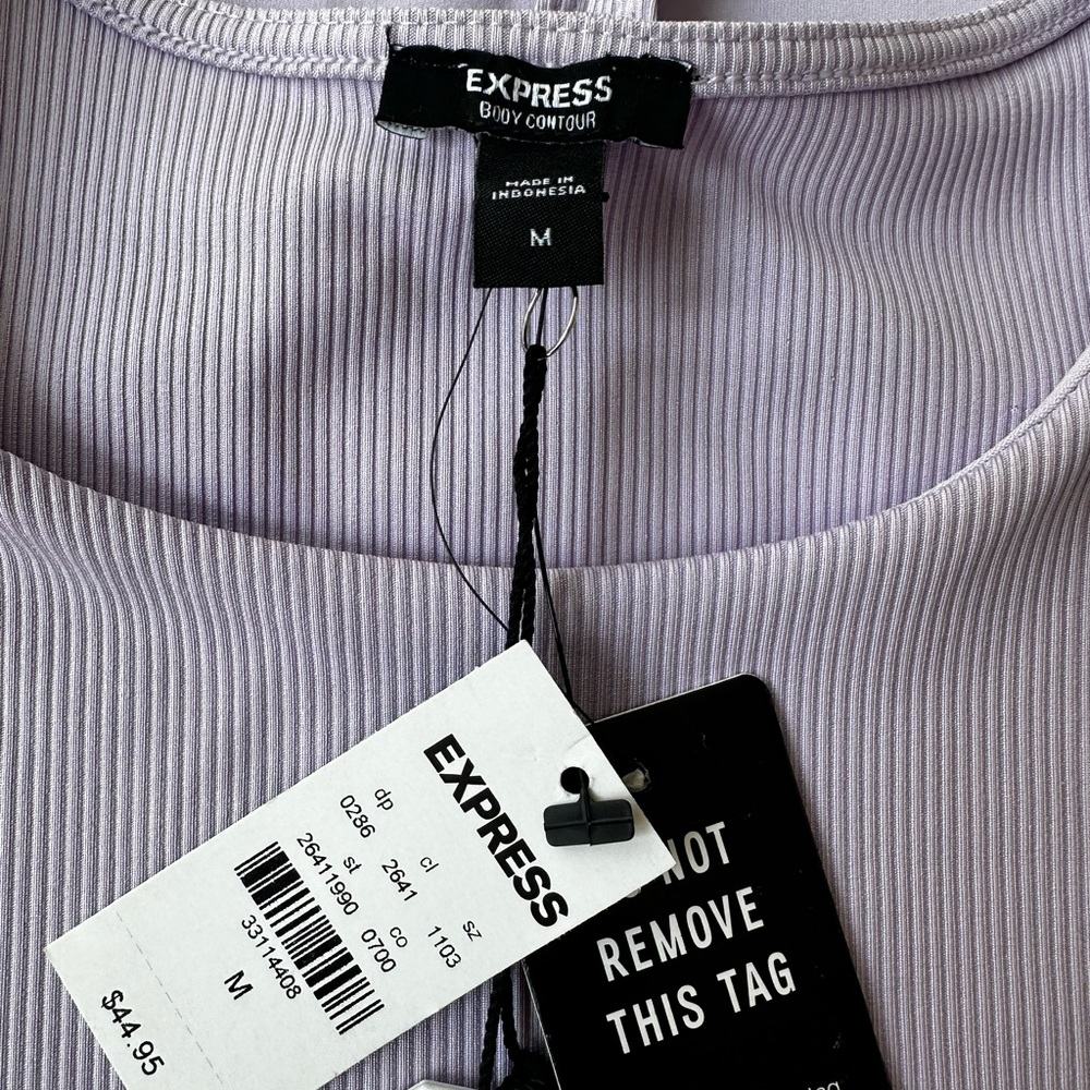 Express Lavender Ribbed Bodysuit - Picture 5 of 7